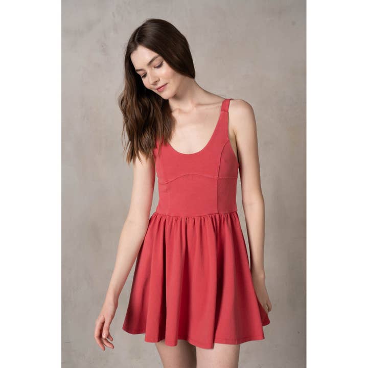 Baumwoll-Spandex-Jersey-Korsett-Sommerkleid mit ausgestelltem Rock für den Großhandel von lalamia