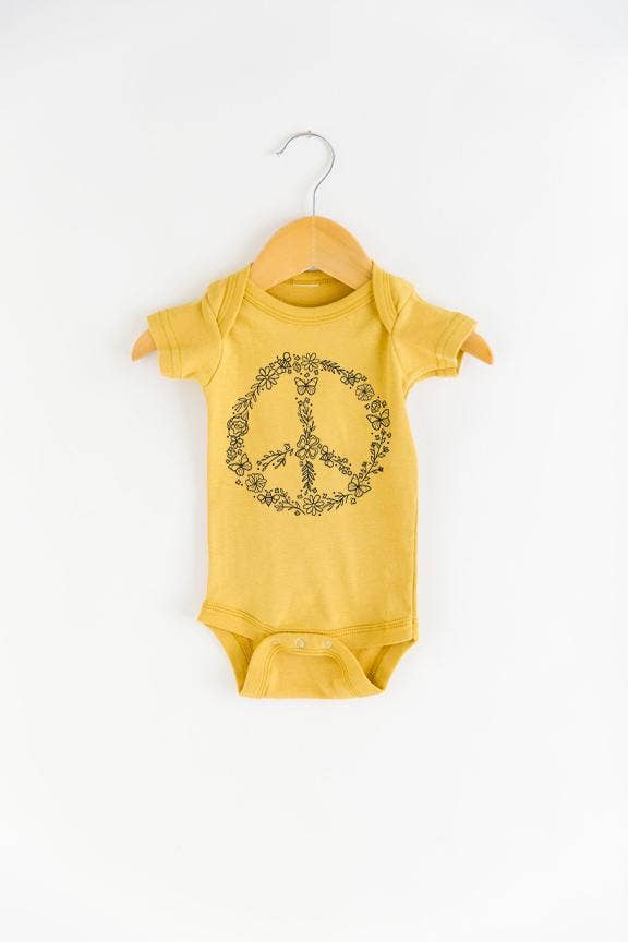 Nature Supply Co - Wholesale Bodysuit (Non-Footed) - Baby - Pollinator Peace Sign Baby Bodysuit | Onesie | Baby Clothing1
