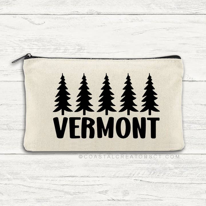 Vermont Trees Multi-Use Canvas Zipper Travel Bag for wholesale by Coastal Creators of Connecticut