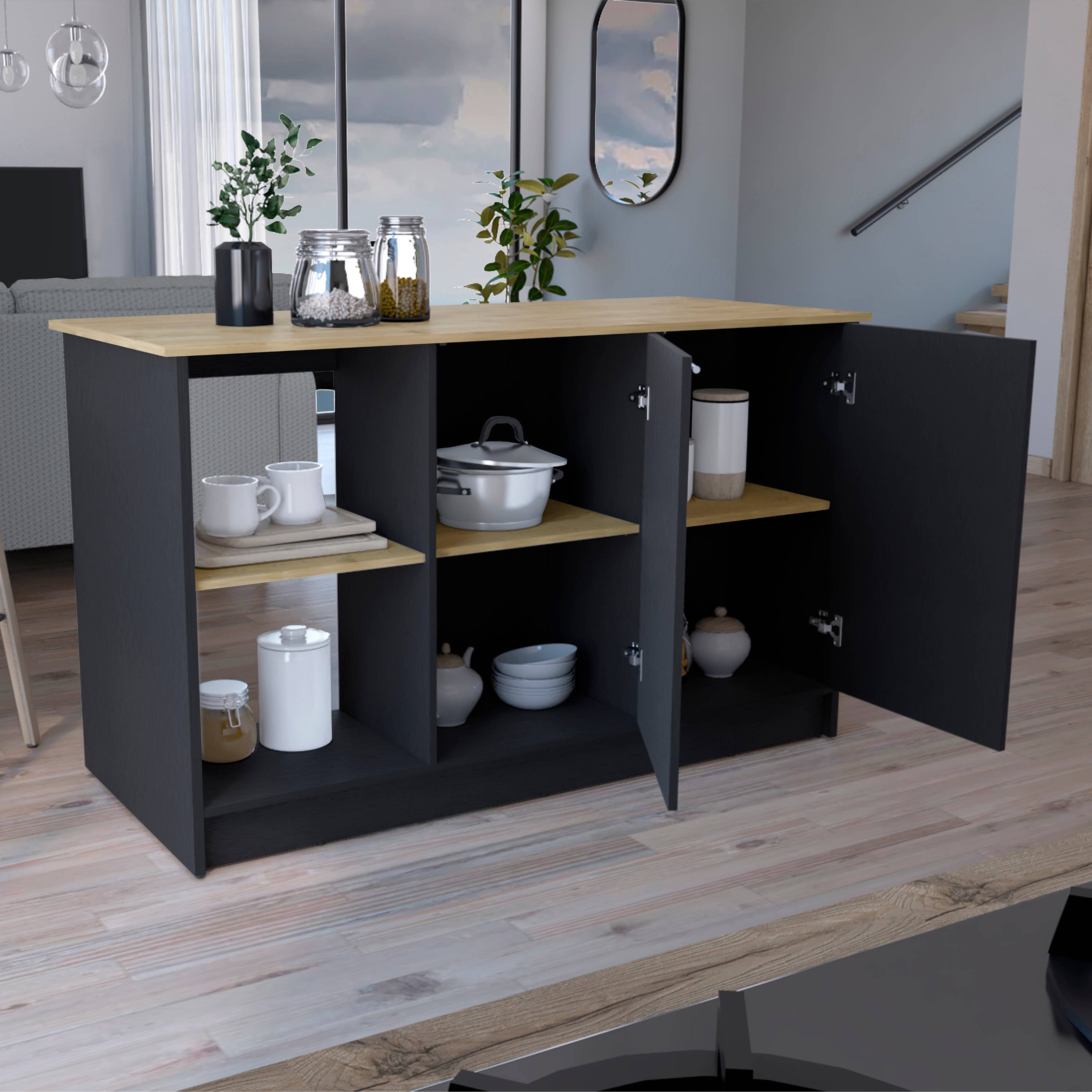 TUHOME FURNITURE - Vendita all'ingrosso Contenitori/Organizer da cucina - Isola da cucina Juniper13