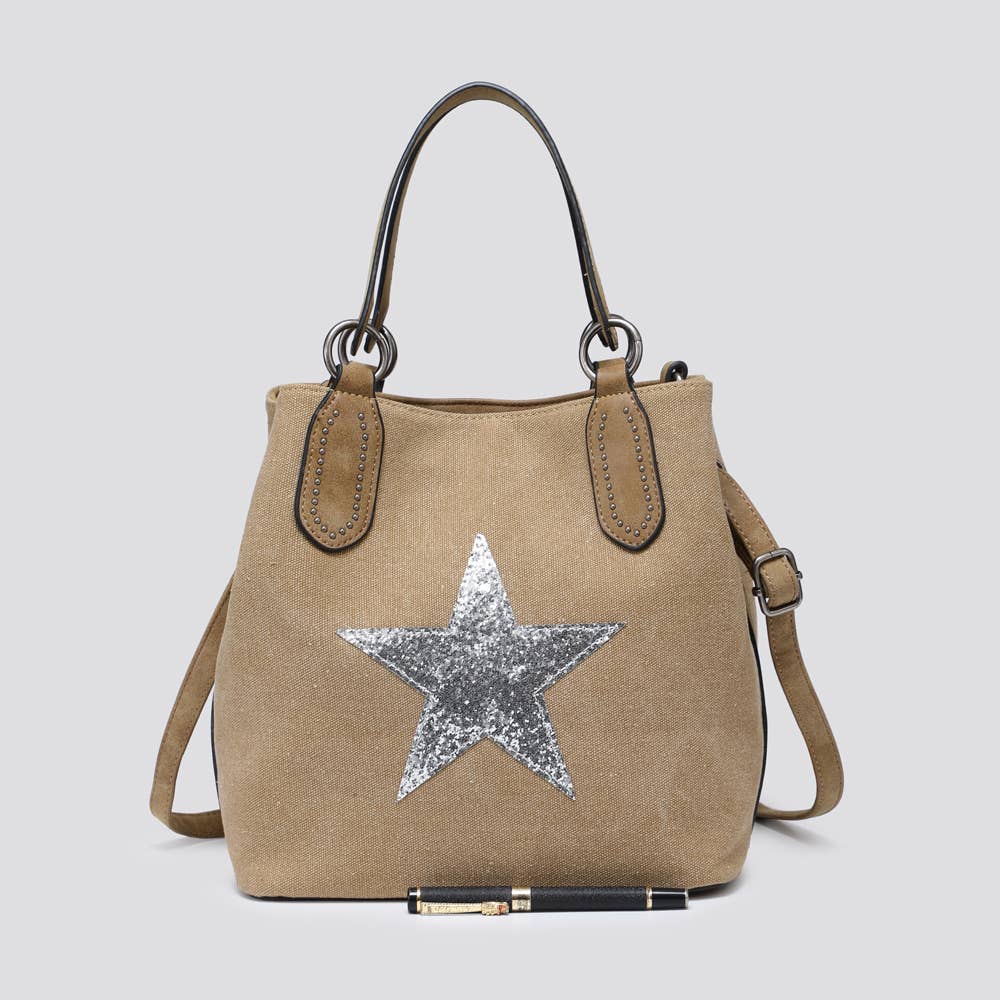 House of Milano – wholesale Tote bag – Women's – JNY2290S2526 Canvas Star Tote Bag1