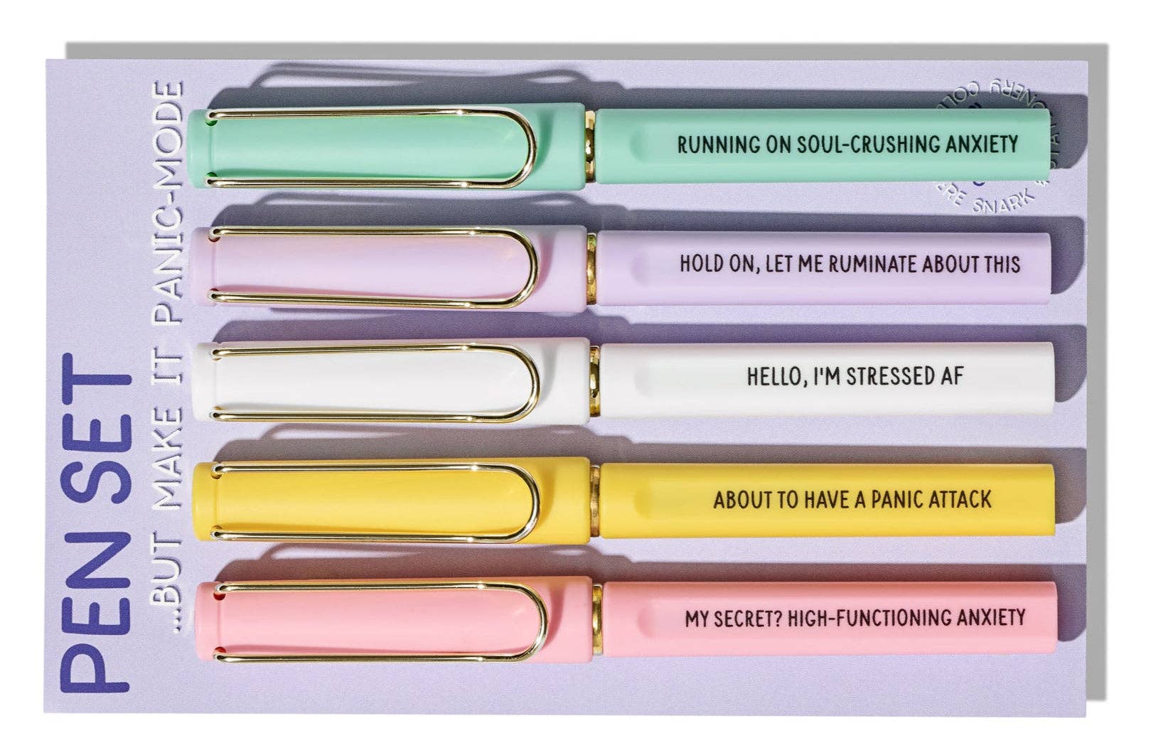 La Folie Press - Wholesale Pen - Panic-Mode Pens - Set of 5 Gel Pens with Black Ink2