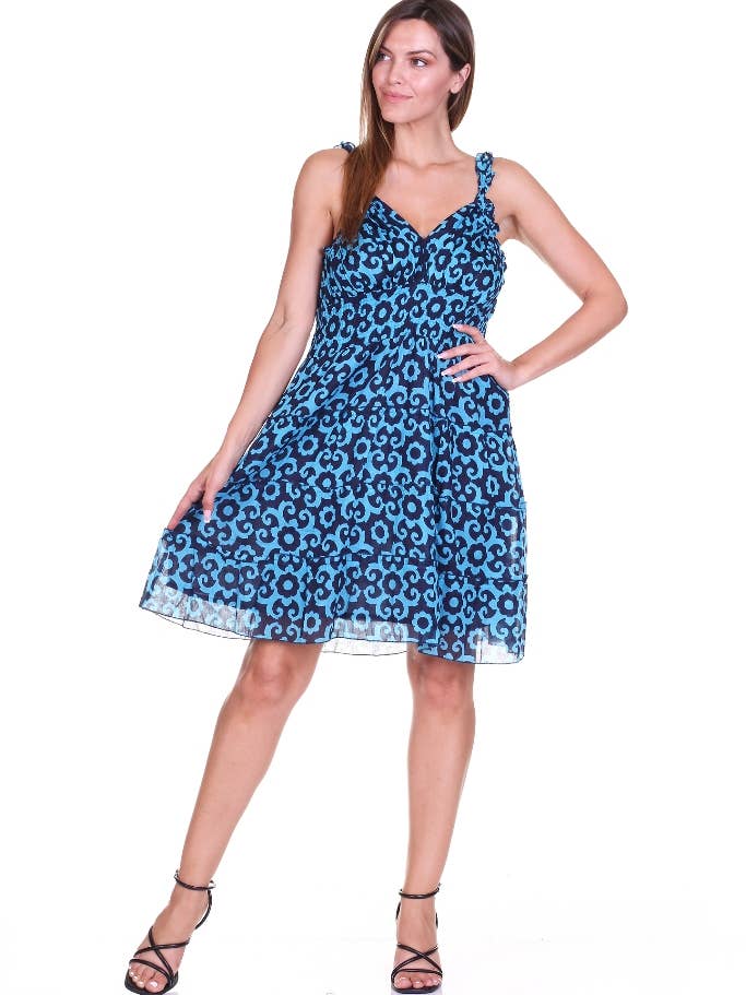 Robe à encolure en V et bretelles volantées 3013 pour la vente par Sol