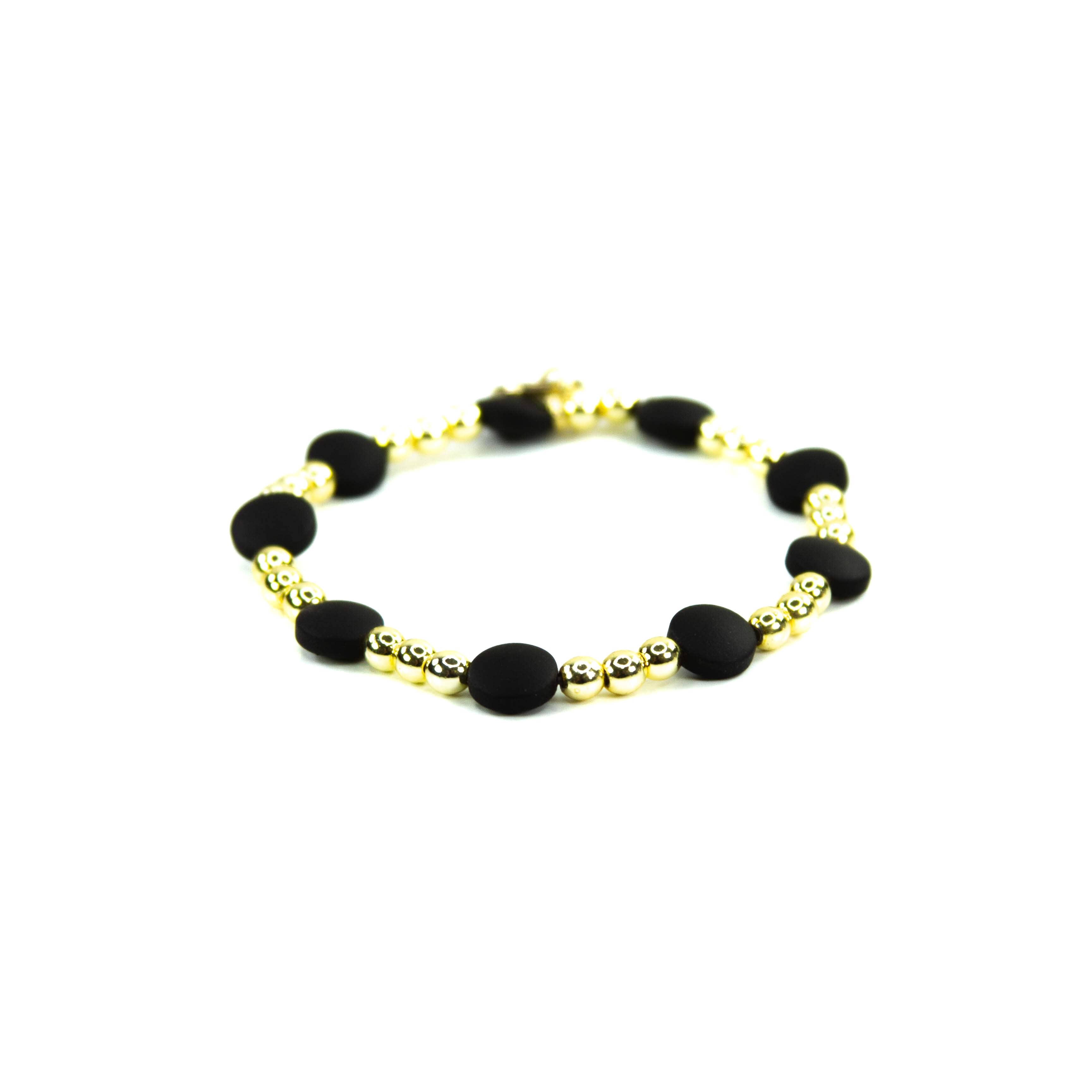Savvy Bling - Wholesale Jewelry Set - Black & Gold beaded Bracelets2
