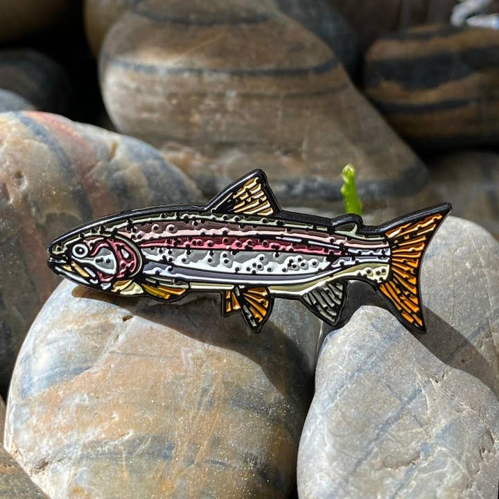 Antler & Fin - Wholesale Lapel Pin/Button - Rainbow Trout Enamel Pin3