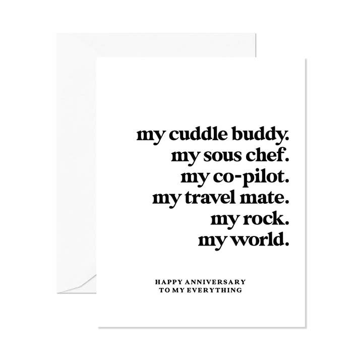 Happy Anniversary To My Everything Greeting Card for wholesale by Socialvites