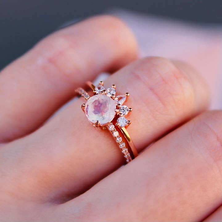 Vivian Grace Jewelry - Wholesale Multi-Stone Ring - Petite Ava Moonstone Ring Set5