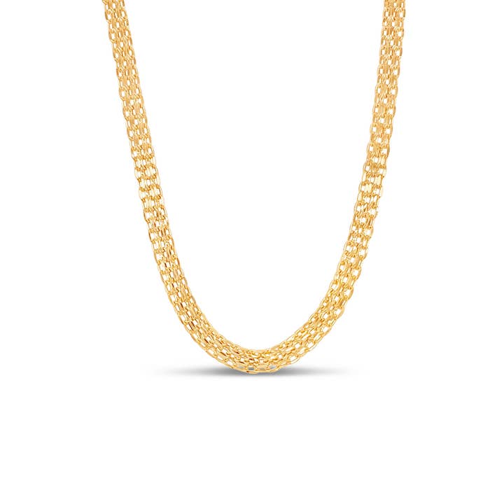 Olive & Chain - Wholesale Link & Chain Necklace - 14k Gold Bismark Mesh Chain Necklace4