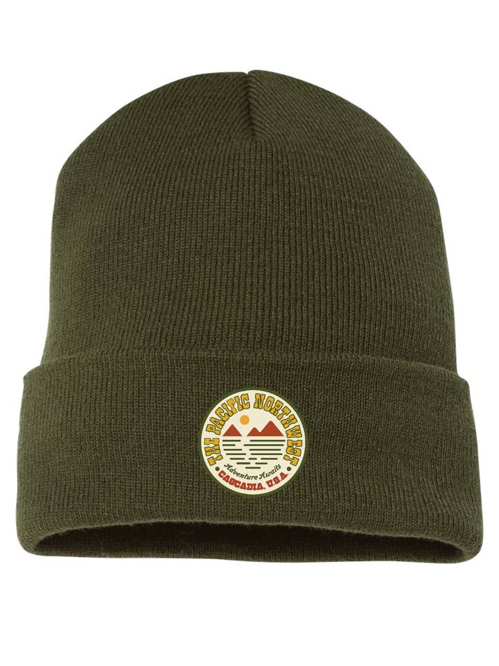 Sea Stack Beanie Olive for wholesale by Northwest Vibes Supply Co.
