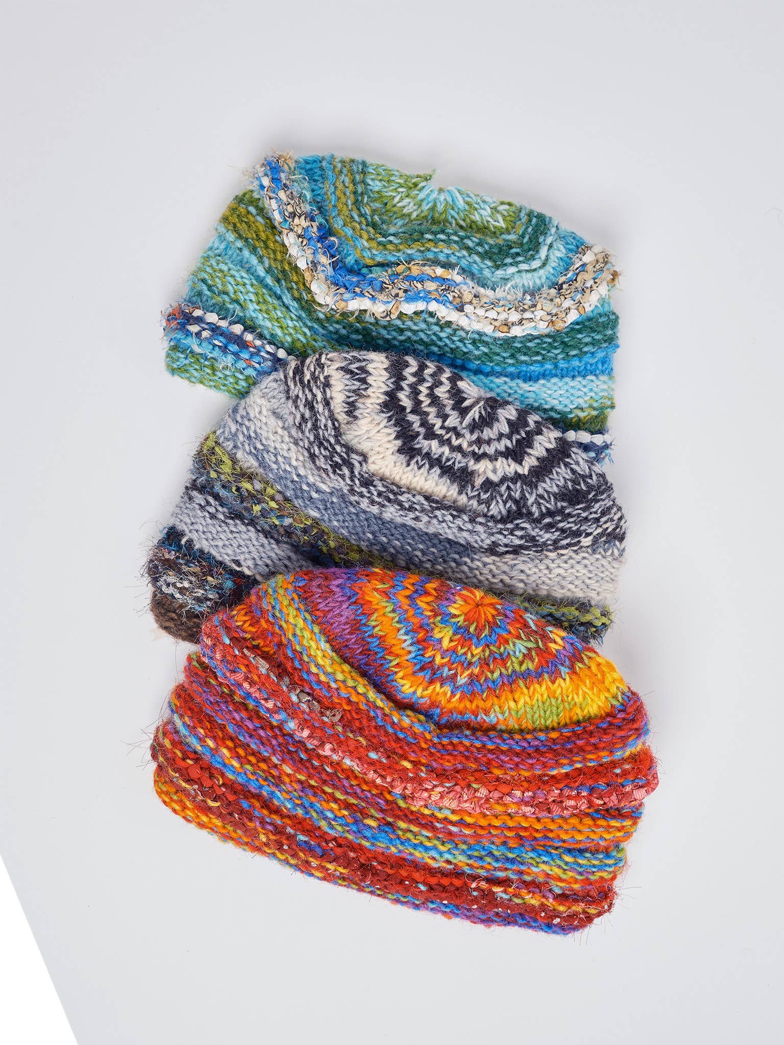 Windhorse Trading Inc - Wholesale Beanie - Women's - Multi color Wool & Silk Beanie. CH553
