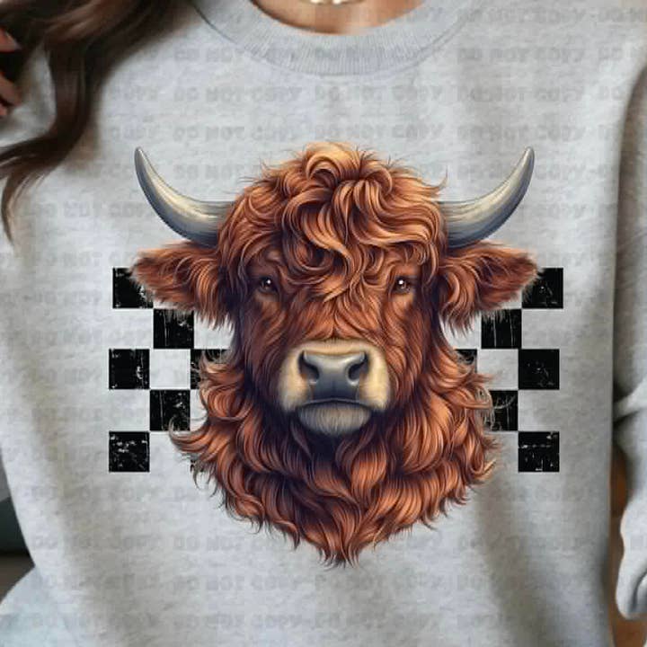 Highland cow sweatshirt for wholesale by KTD DESIGNS