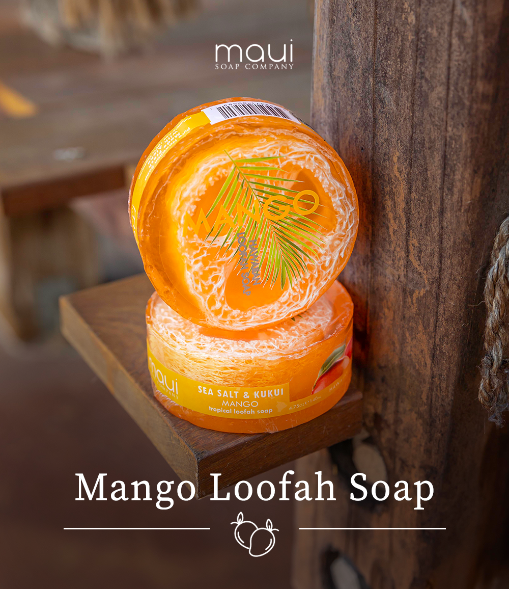 Maui Soap Co. – wholesale Tvål – Mango havssalt & Kukui exfolierande Loofah tvål 4,75 oz2