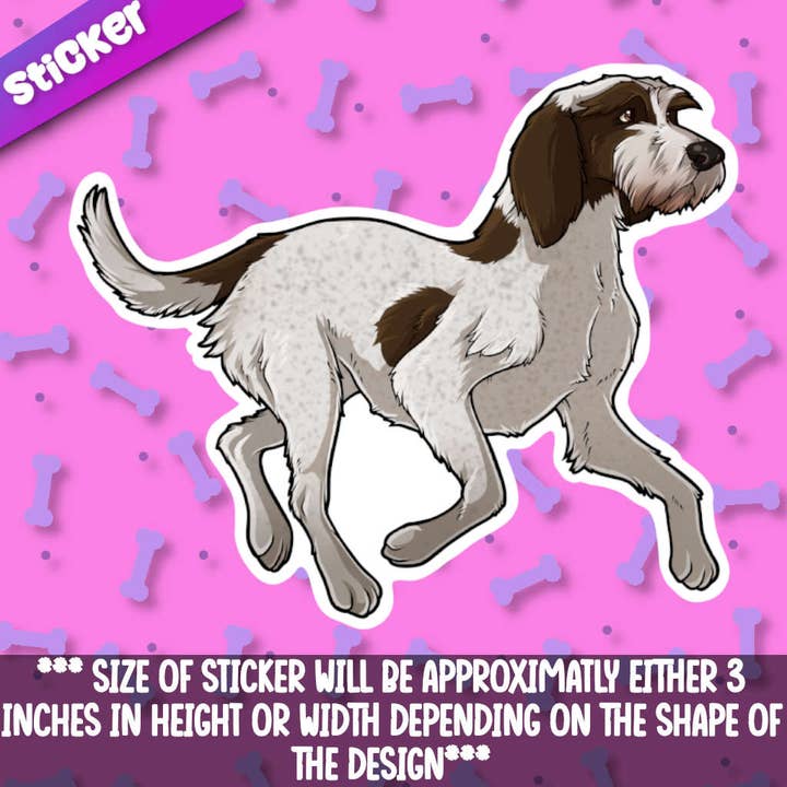 Spinone Italiano klistermærke for engroshandel hos Mega Kawaii Cuties