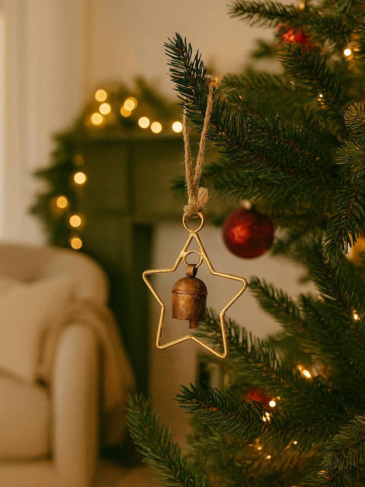 Air Element Wind Chime with Bell - Star (small) for wholesale by Matr Boomie Fair Trade