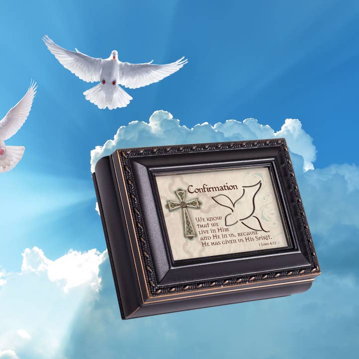 Cottage Garden - Wholesale Decorative Box - Confirmation Dove Script BLK TS