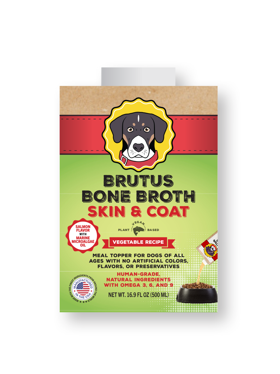 Brutus Broth - Wholesale Pet Food - Dog - Mini Brutus Broth Skin & Coat Vegetarian Bone Broth (16.9oz)0