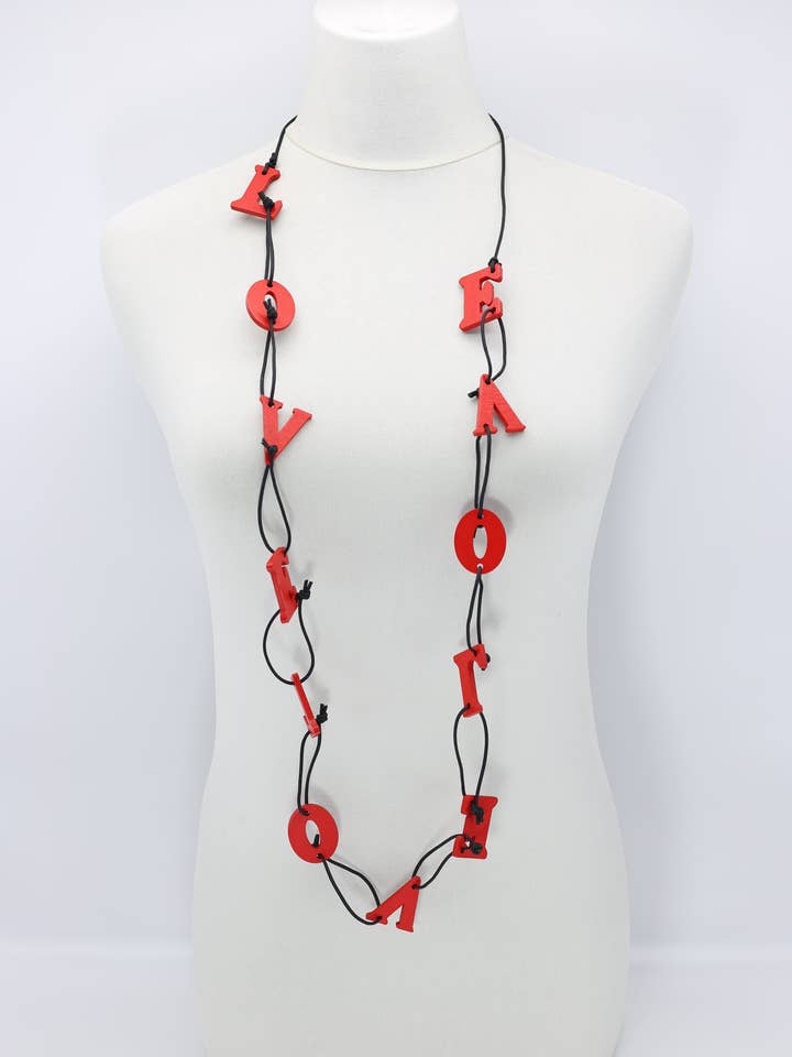 Collar de cadena de piel sintética Big LOVE para venta al por mayor de Jianhui London