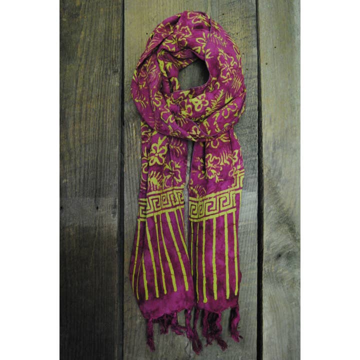 Nusantara Inc. - Wholesale Scarf - Women's - Rayon Batik Scarf - 98781 A-C (Knotted Fringe)16