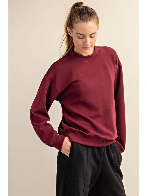 Sunday Morning - Wholesale Sweatshirt - Women's - T579937 MOCK NECK ODAL POLY SPAN SCUBA PULLOVER19