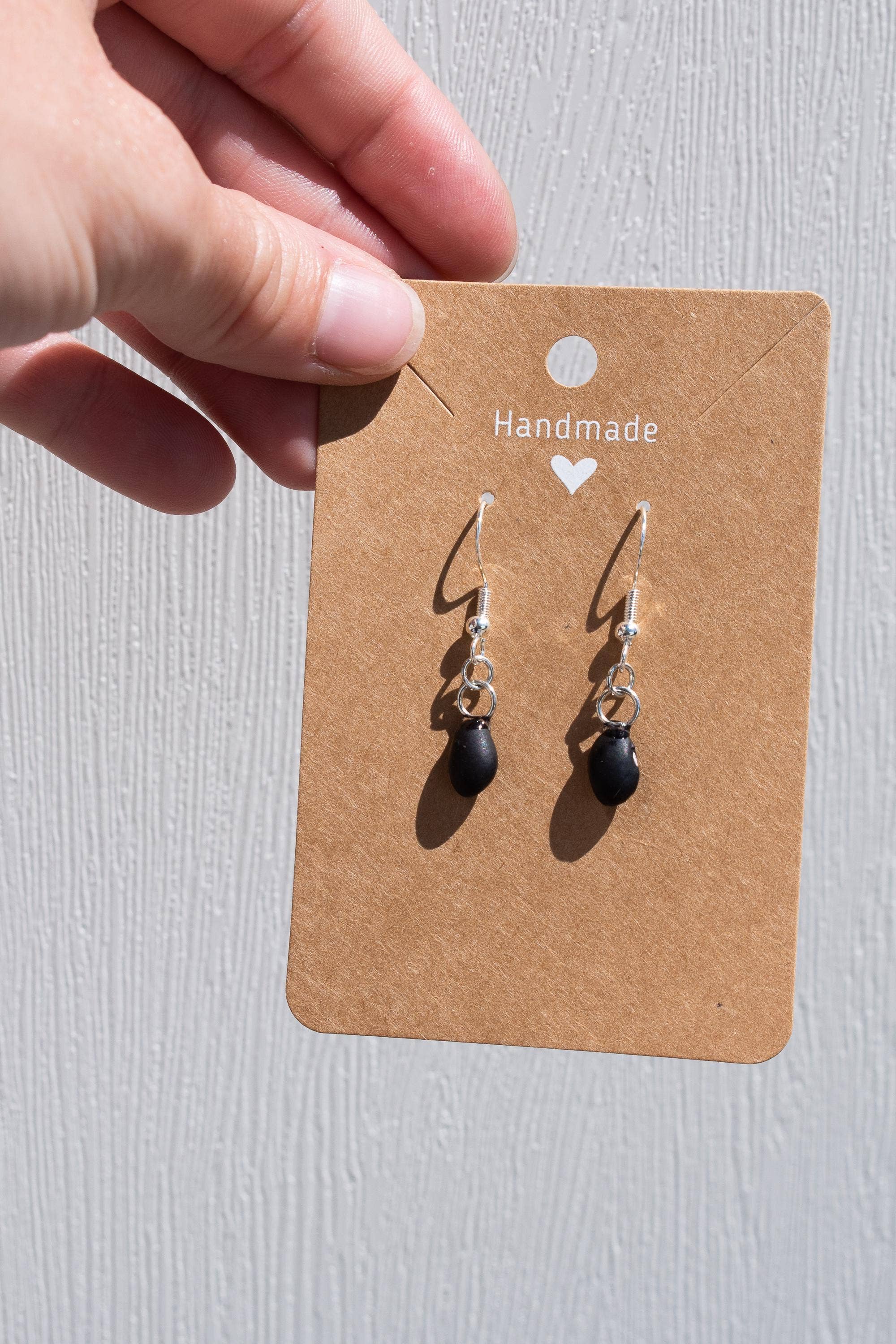 Shutterhaus - Wholesale Dangle Earrings - Organic Dried Black Bean Hypoallergenic Earrings #20