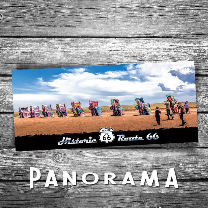 Christopher Arndt Postcard Co. - Wholesale Postcard - Cadillac Ranch Panorama Postcard