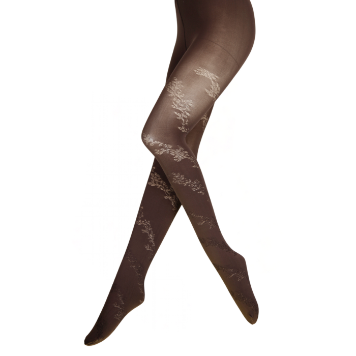 EDITH floral brown tights for wholesale on Faire1