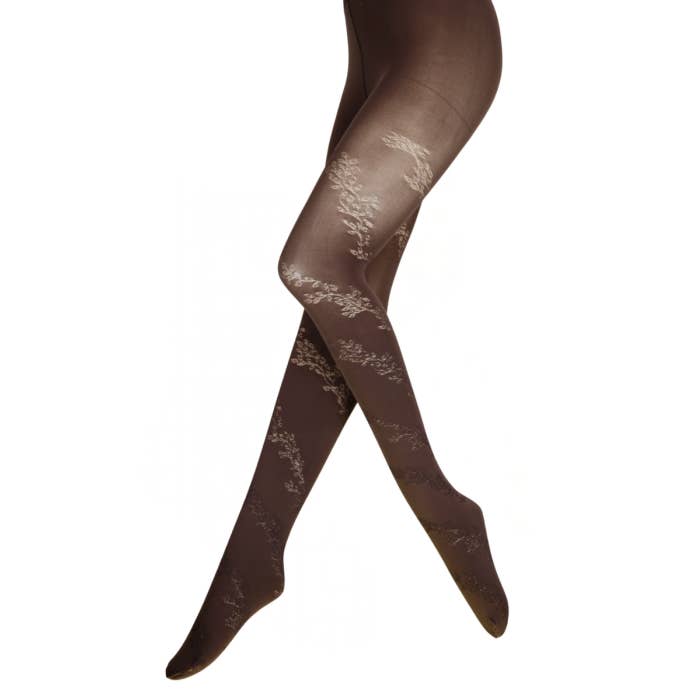 EDITH floral brown tights for wholesale on Faire1