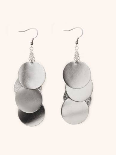 Silver Disco Dangle Earrings for wholesale by Viaminnet
