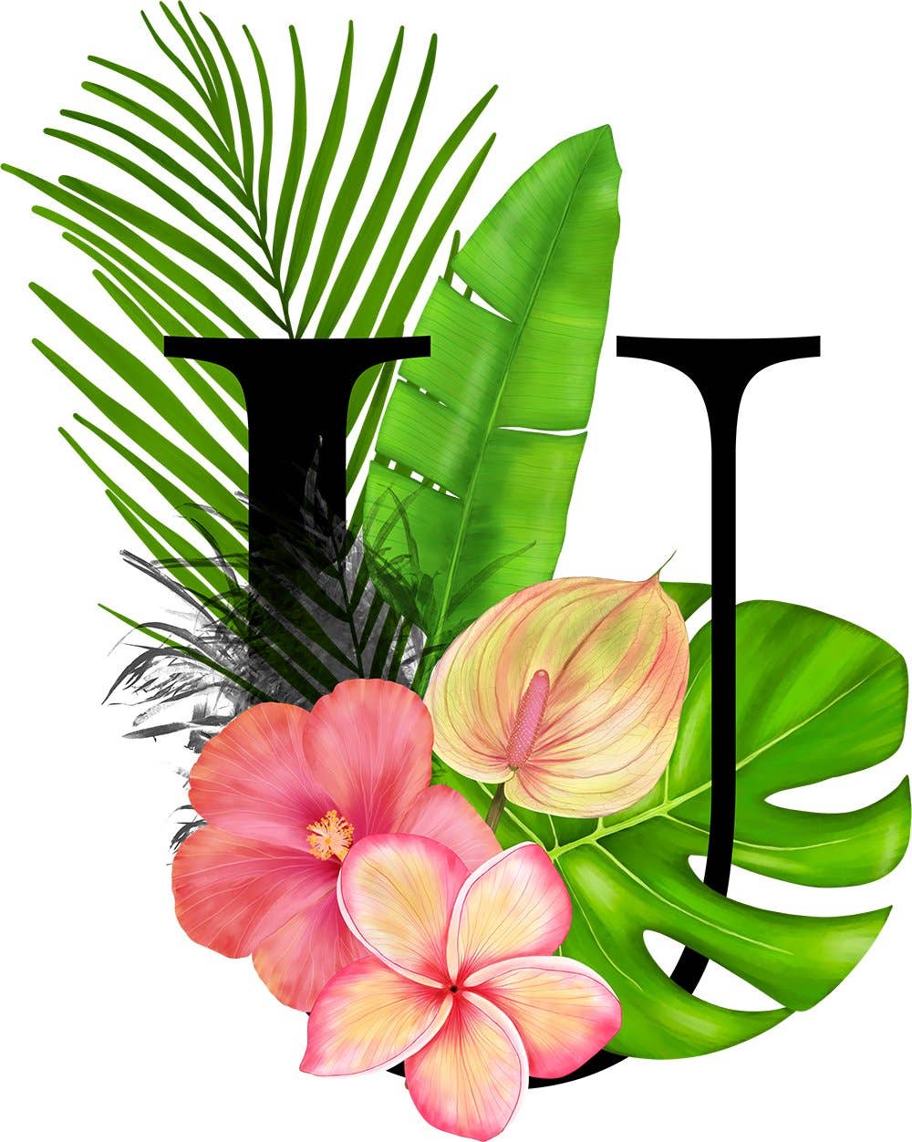 Mason Jar Merchant – Großhandel Trinkglas/Tasse – Einmachglas-Tumbler mit tropischem Monogramm20