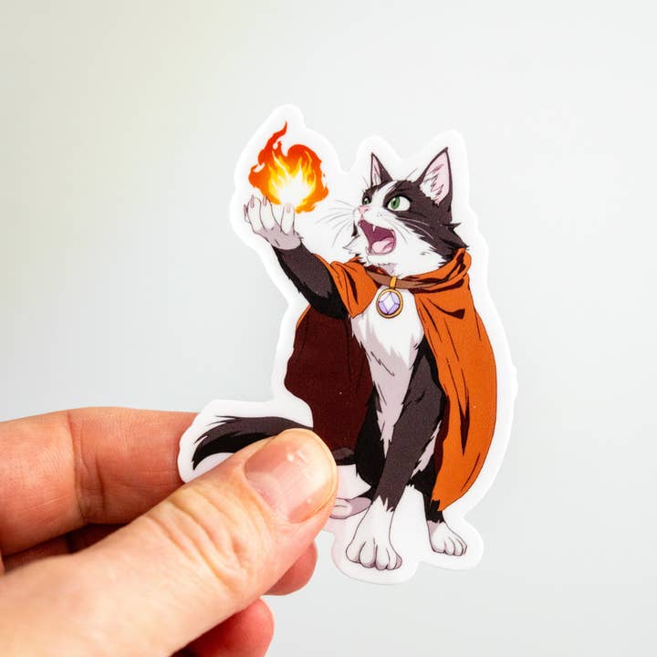 Sorcerer Cat Sticker for wholesale by We Geek Together