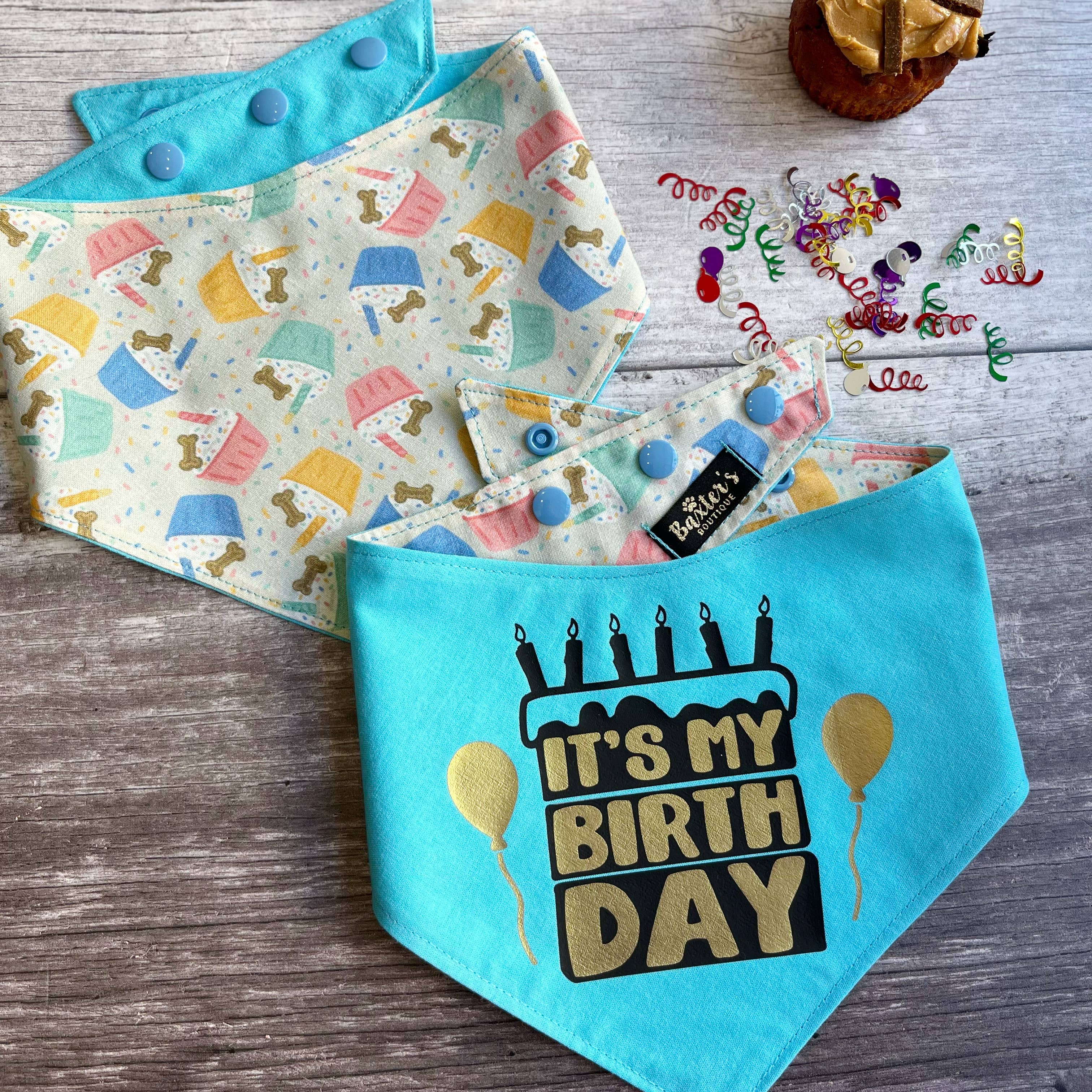 Baxter's Boutique – wholesale Pet bandana – Dog – Bandana | Birthday Pupcakes / It's My Birthday0
