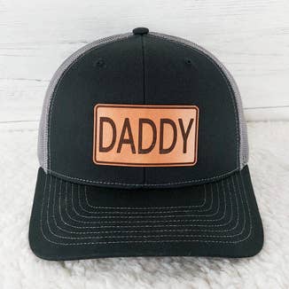 Daddy TAN Leather Hat Patch for wholesale by Trendy Transfers