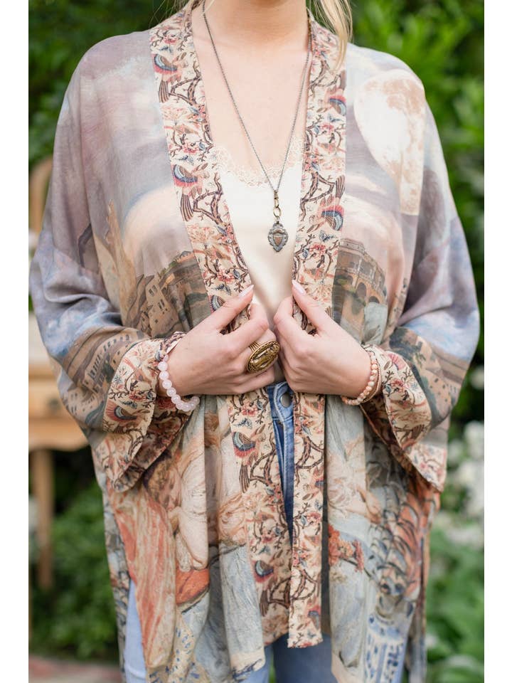 Market of Stars (USA) - Wholesale Kimono - Women's - Imaginarium Matinée Duster Kimono w/ Moon mid-length12