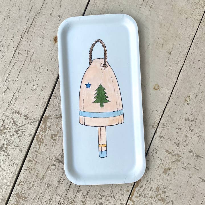 Maine Flag Buoy Wooden Tray | 11 x 5" for wholesale by Independent Puppy