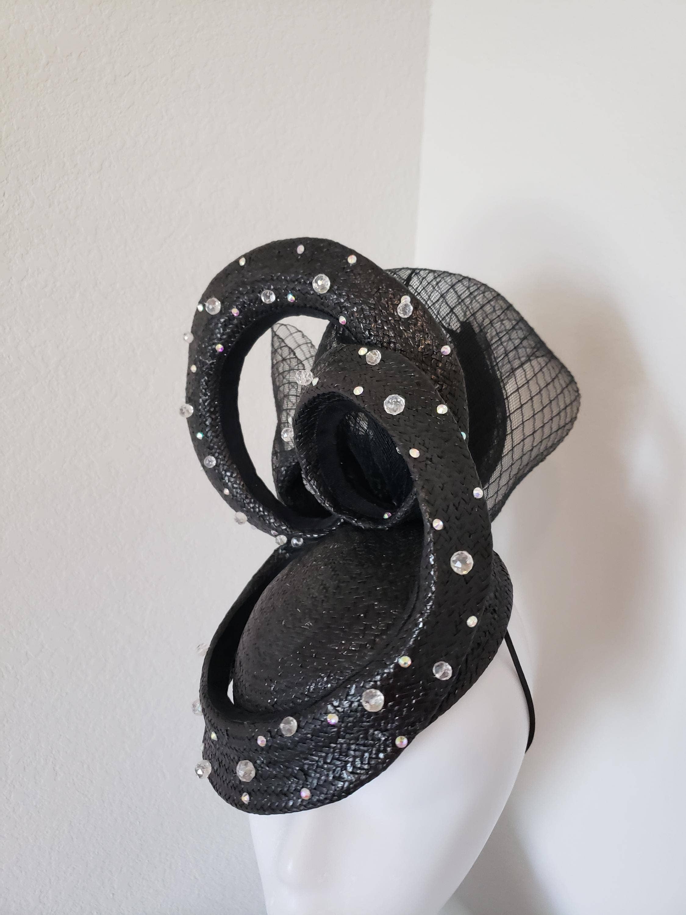Rehoboth Hats - Wholesale Fascinator Hat - Women's - Black Freeform Fascinator for Formal Occasions1