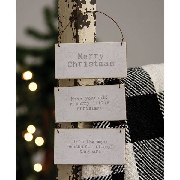 Col House Designs - Wholesale Ornament Set - Merry Christmas Snowflake Christmas Ornament, 3 Assorted