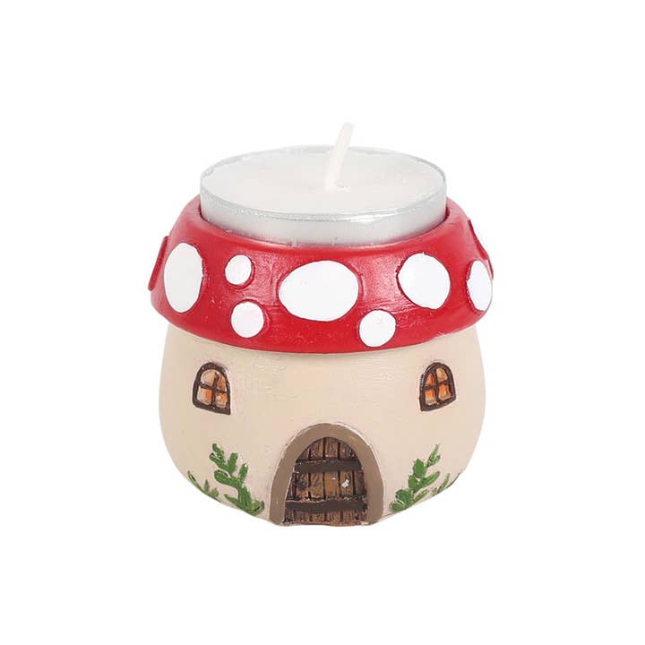 Something Different Wholesale - Wholesale Candle Holder - Mushroom House Resin Tealight Holder1