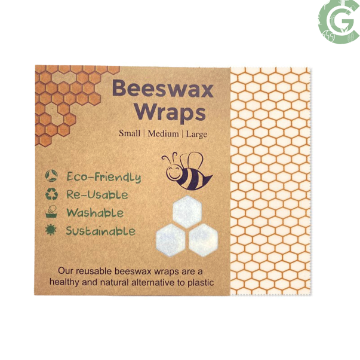 Conscious Generation – wholesale Food storage wrap/bag – Reusable Beeswax Food Wrap Set of 3 (1L, 1M & 1S)1