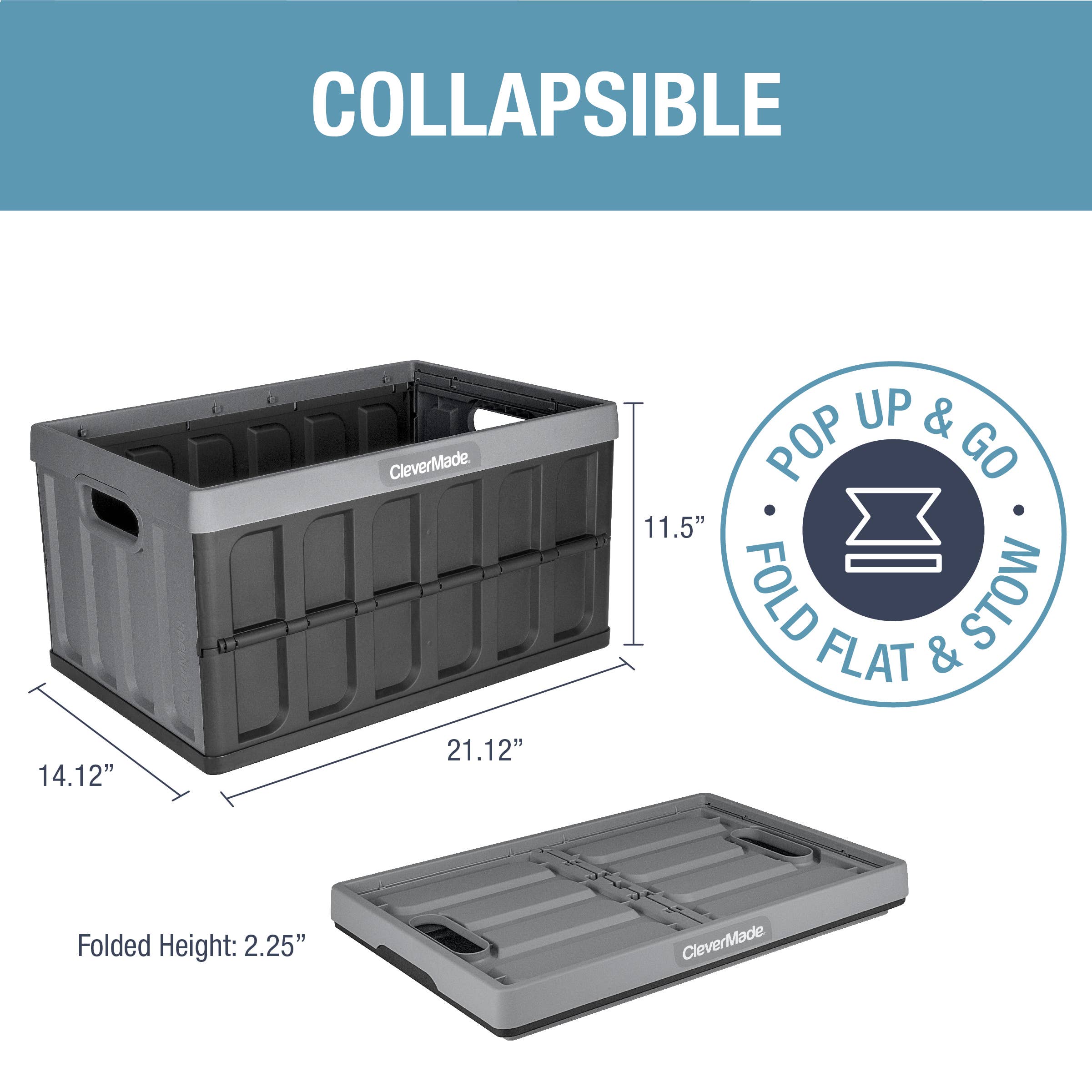 CleverMade - Wholesale Storage Bin - 46L Collapsible Storage Bin (400 Series)2