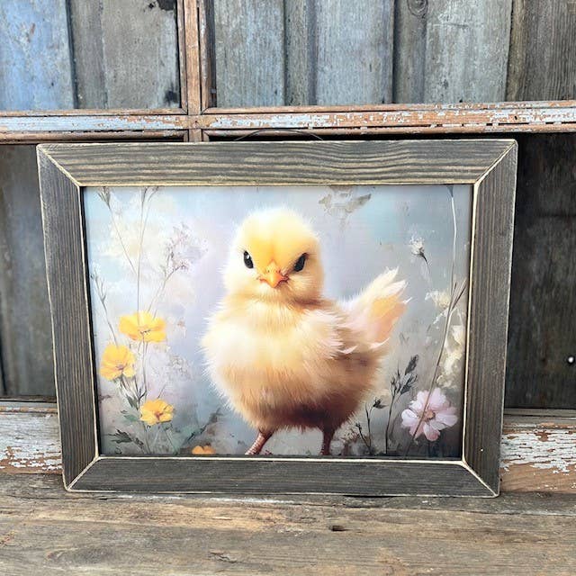 JanMichaels Art & Home - Wholesale Wall Sign - HMK577L SPRING CHICK WITH FLOWERS4