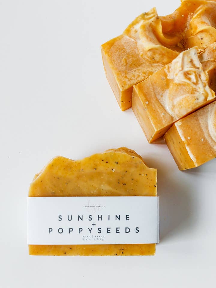 Sunshine + Poppyseeds for wholesale by Thompson Soap Co
