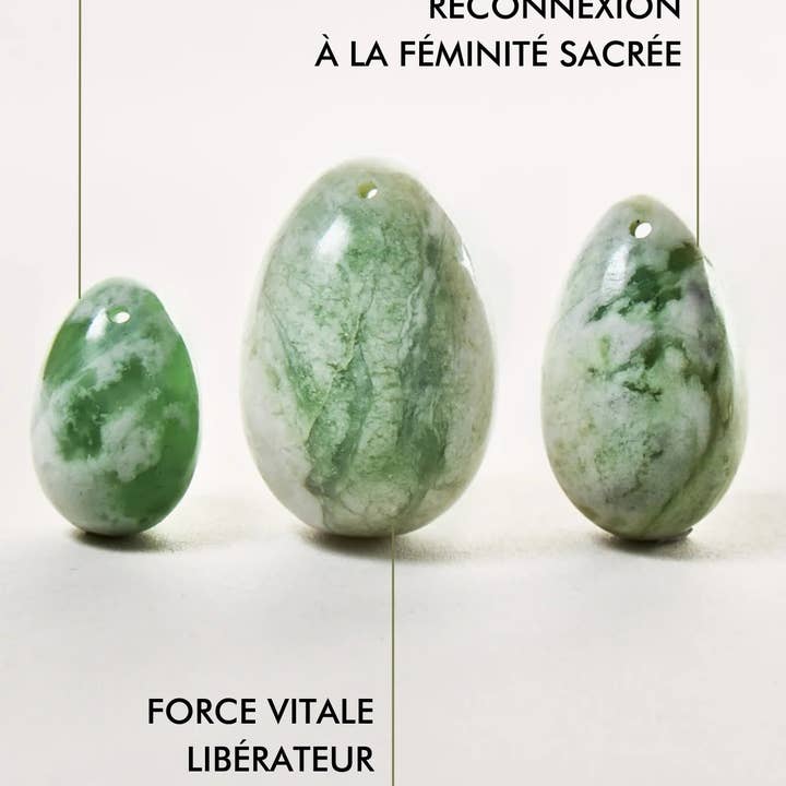 Ecohesens - Wholesale Spiritual Stone/Crystal - Yoni Eggs - Green Jade - Sentara3