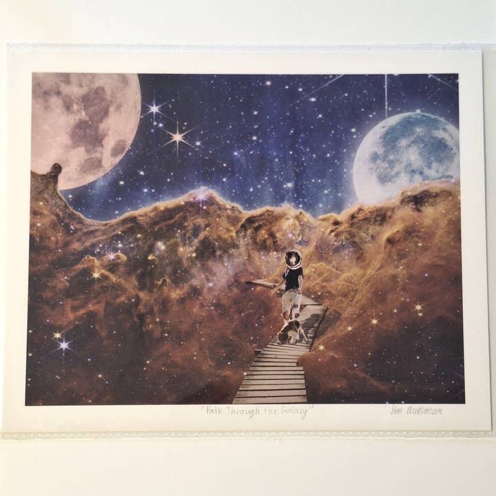 Stampa d'Arte Firmata "Sentiero Attraverso la Galassia" 20x25 cm per la vendita all'ingrosso da parte di Gen Aumonier Art