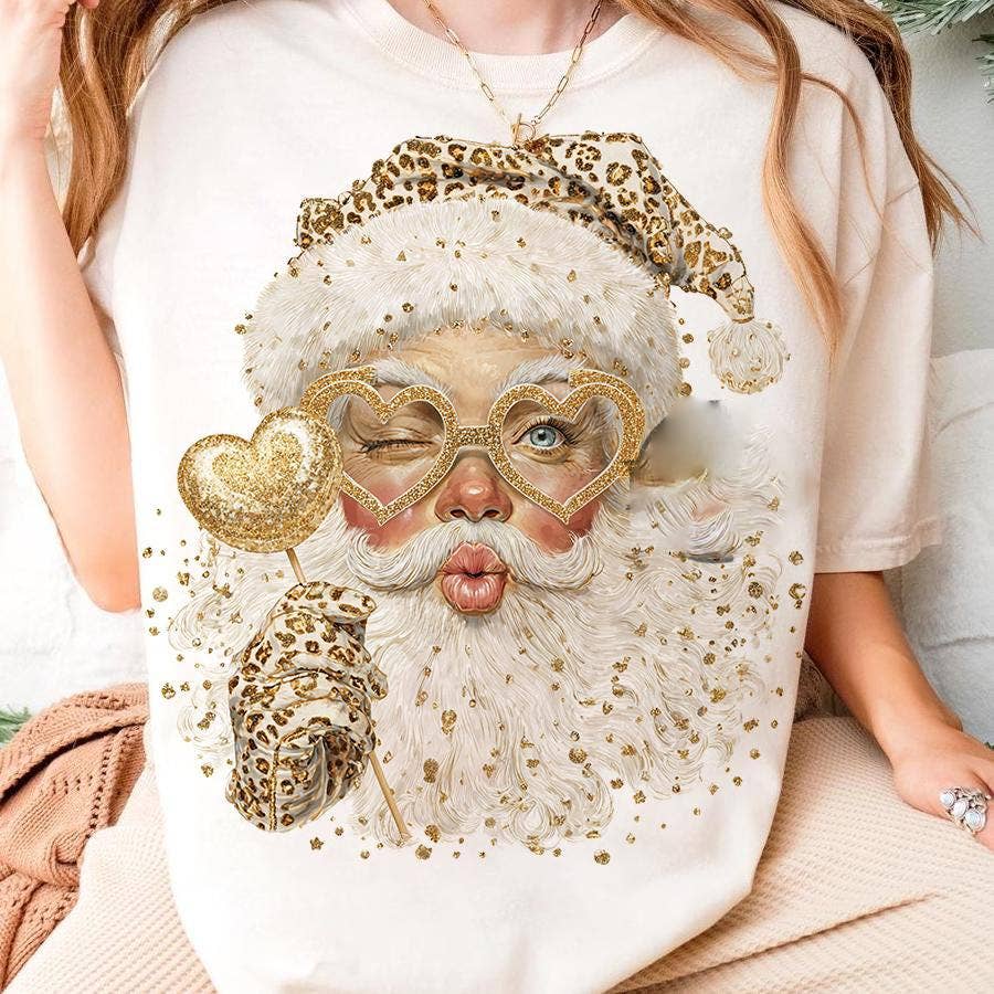 NVC Ecommerce LLC - Wholesale T-Shirt (Graphic) - Women's - Leopard Santa Claus Shirt, Funny Santa Claus Sweatshirt1