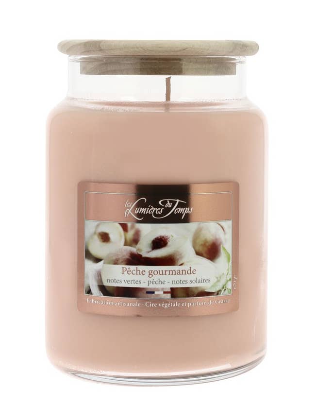 Colored Wax Candle 670 g Gourmet Peach for wholesale by Les Lumières du Temps