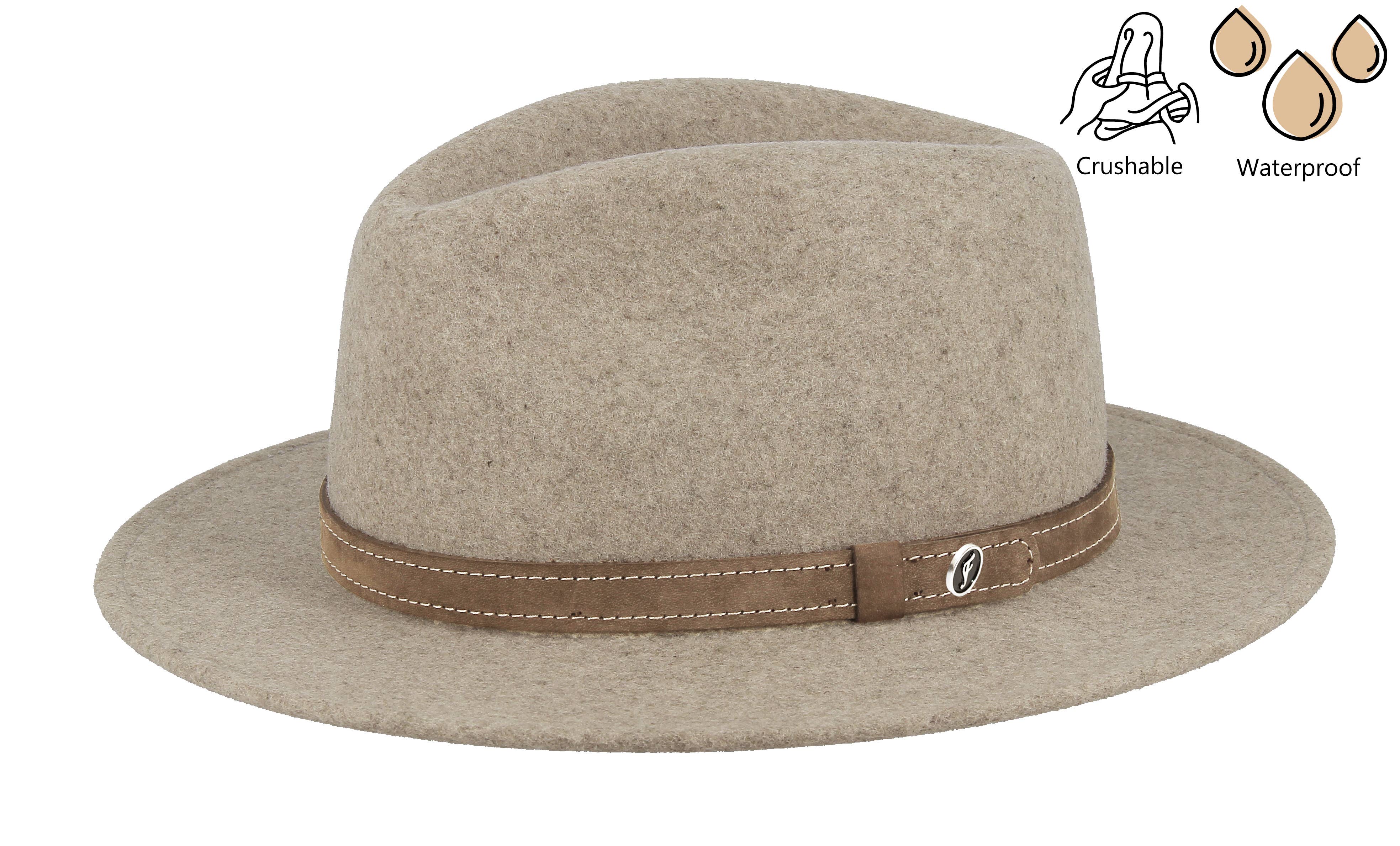 FLECHET - Wholesale Fedora - Unisex - WATERPROOF CRUSHABLE WOOL FELT HAT - FLHH70