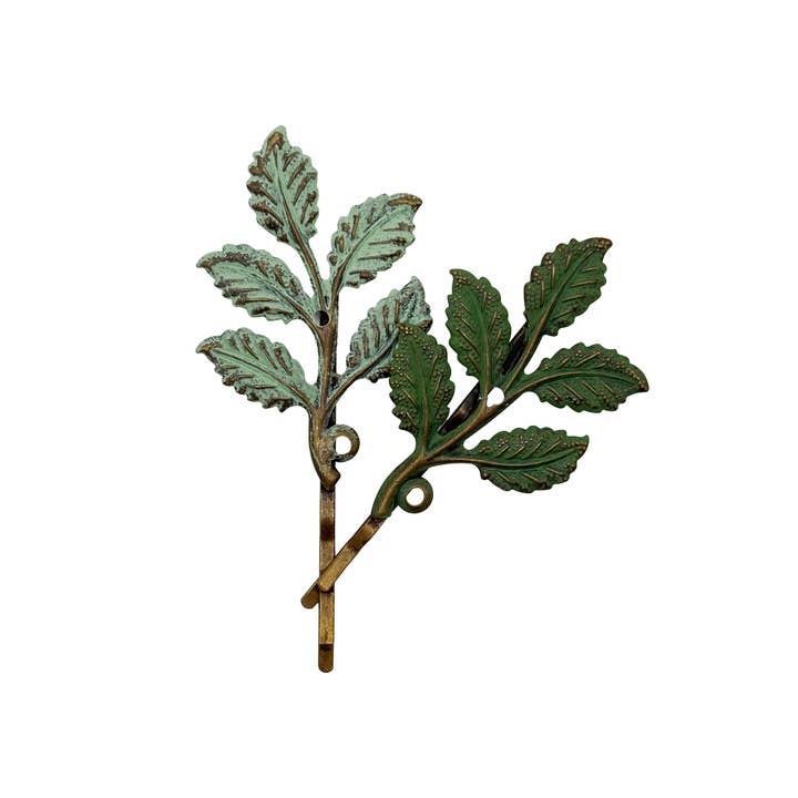 Hippie Chick Boho Leaf Bobby Pins set of 2 for wholesale by Gleeful Peacock