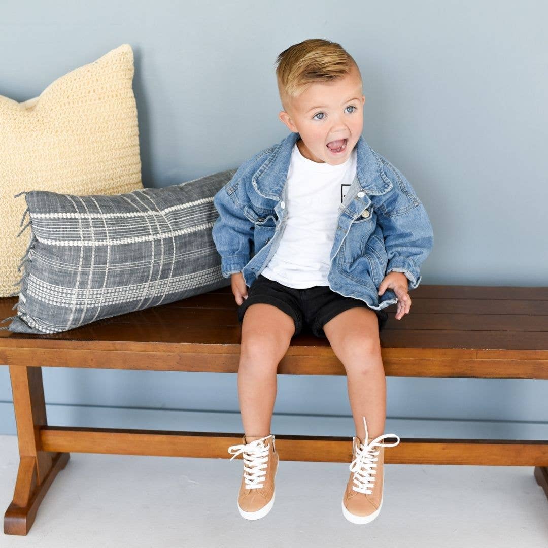 Piper Finn – wholesale Livsstilssneakers – Barn – Naturliga - High Top Sneakers4