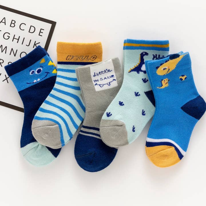 5er-Pack hohe Socken Dino I Baby und Kind für den Großhandel von Tites Chaussettes