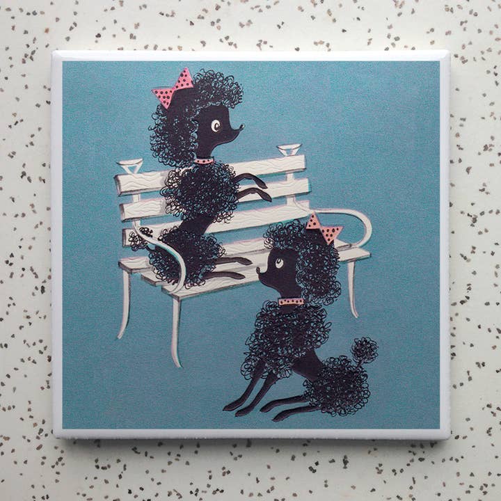 Poodles Coasters for wholesale by Robot Candy